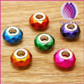 facted mixed colors rondelle 9x14mm glass big hole beads with 5mm hole